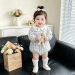 【66-90cm】ロンパース ベビー チューリップ チェック - 画像 (4)