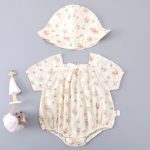 【66-90cm】ロンパース ベビー リボン フラワー柄 - 画像 (6)