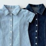 【80-130cm】ワンピース 女の子 ボタン デニム 折り襟 - 画像 (5)
