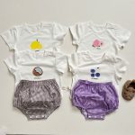 【66-90cm】Tシャツorショートパンツ ベビー フルーツロゴ 格子柄 - 画像 (6)