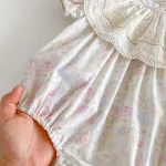 【66-90cm】ロンパース ベビー レース襟 小花柄 - 画像 (21)