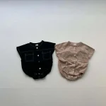 【60-90cm】ロンパース ベビー 韓国風 ポケット付き デニム - 画像 (9)