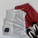 【90-140cm】タンクトップ キッズ ボーダー シンプル - 画像 (9)