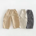【80-130cm】パンツ ベビー ポケット付き ロング 無地 - 画像 (12)