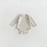 【66-90cm】ロンパース ベビー 熊柄ボーダー シンプル - 画像 (13)