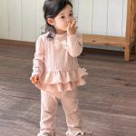 【73-100cm】セットアップ ベビー リボン ニット スウィート - 画像 (2)