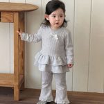 【73-100cm】セットアップ ベビー リボン ニット スウィート - 画像 (5)