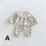 【73-100cm】セットアップ ベビー フリル襟 総柄 - 画像 (4)
