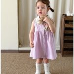 【73-110cm】ワンピース ベビー ストライプ 丸襟 - 画像 (5)