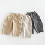 【80-130cm】パンツ ベビー ポケット付き ロング 無地 - 画像 (11)