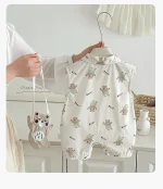 【66-90cm】ロンパース ベビー 熊プリント お出かけに - 画像 (9)
