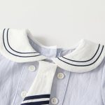 【66-90cm】ロンパース ベビー セーラー風 ブルー - 画像 (5)