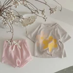 【66-100cm】セットアップ ベビー フラワー プリント - 画像 (3)
