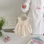 【66-90cm】ロンパース ベビー ピンク ドット キャミソール - 画像 (5)