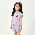 【90-130cm】セットアップ 女の子 チェリー ボーダー - 画像 (18)