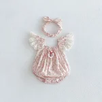 【66-140cm】ロンパースor ワンピース ベビー 小花柄 フリルスリーブ - 画像 (18)