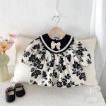 【73-110cm】ワンピース ベビー レトロ 花柄 - 画像 (3)
