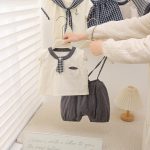 【73-100cm】セットアップ ベビー カジュアル サロペット&シャツ - 画像 (5)