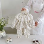 【73-100cm】セットアップ ベビー フリル襟 総柄 - 画像 (10)