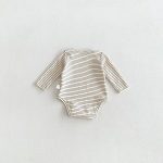 【66-90cm】ロンパース ベビー 熊柄ボーダー シンプル - 画像 (17)