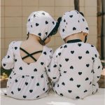 【80-110cm】水着 ハート 白黒 おしゃれ - 画像 (3)