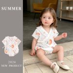 【73-90cm】ロンパース ベビー レース フルーツ柄 - 画像 (2)