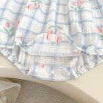【66-90cm】ロンパース ベビー チューリップ チェック - 画像 (10)