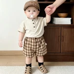 【73-120cm】ショートパンツ ベビー チェック 履きやすい - 画像 (3)