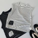 【90-140cm】タンクトップ キッズ ボーダー シンプル - 画像 (4)