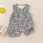 【66-90cm】ロンパース ベビー ヒョウ柄 ノースリープ - 画像 (6)