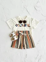 【66-90cm】セットアップ ベビー 英字 ストライプ - 画像 (12)