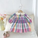 【73-110cm】ワンピース ベビー カラフル チェック - 画像 (6)