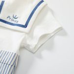 【66-90cm】ロンパース ベビー ブルー ストライプ セレモニー - 画像 (9)