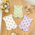 【80-130cm】ルームウェア 女の子 フラワープリント セットアップ - 画像 (3)