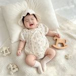 【66-90cm】ロンパース ベビー リボン フラワー柄 - 画像 (4)
