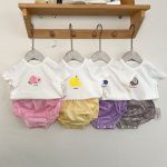 【66-90cm】Tシャツorショートパンツ ベビー フルーツロゴ 格子柄 - 画像 (3)
