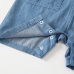 【66-90cm】ロンパース ベビー クロコダイル デニム 折り襟 - 画像 (5)