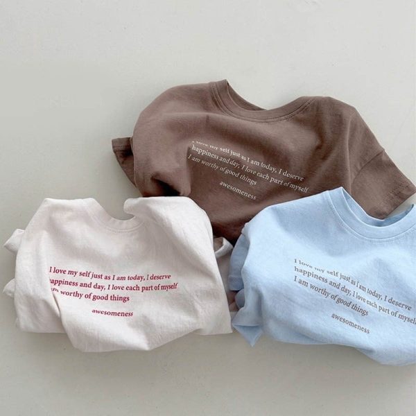 【70-120cm】半袖Tシャツ ベビー 英字 シンプル