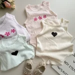 【66-90cm】ロンパース ベビー フラワー ノースリープ - 画像 (3)