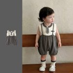【73-100cm】セットアップ ベビー カジュアル サロペット&シャツ - 画像 (2)