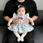 【66-90cm】ロンパース ベビー レッド 蝶結び柄 - 画像 (3)