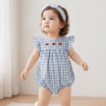 【73-100cm】ロンパース ベビー フリル チェック - 画像 (7)