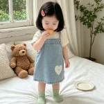 【73-120cm】ワンピース or シャツ ベビー ハート デニム - 画像 (17)