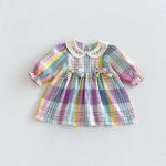 【73-110cm】ワンピース ベビー カラフル チェック - 画像 (3)