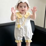 【66-90cm】ロンパース ベビー 可愛い キイロ襟 - 画像 (6)