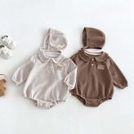 【66-90cm】ロンパース ベビー ワッフル クマロゴ - 画像 (5)