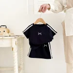 【80-130cm】セットアップ ベビー リボン スカート シンプル - 画像 (10)