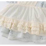 【73-100cm】ワンピースセット ベビー 可愛い パフスリーブ - 画像 (9)