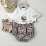 【66-90cm】Tシャツorショートパンツ ベビー フルーツロゴ 格子柄 - 画像 (9)