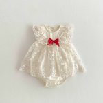【66-90cm】ロンパース ベビー 蝶結び レース - 画像 (7)